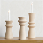 Raw Fired Ceramic Candle Holder | Waisted Pinch Pot Design | Minimalist & Wabi-Sabi Home Decor