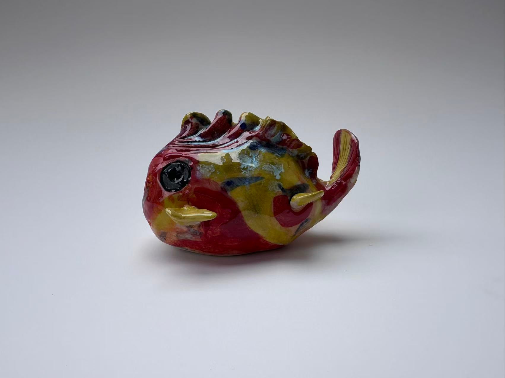 Playful Red-Yellow Handmade Fish