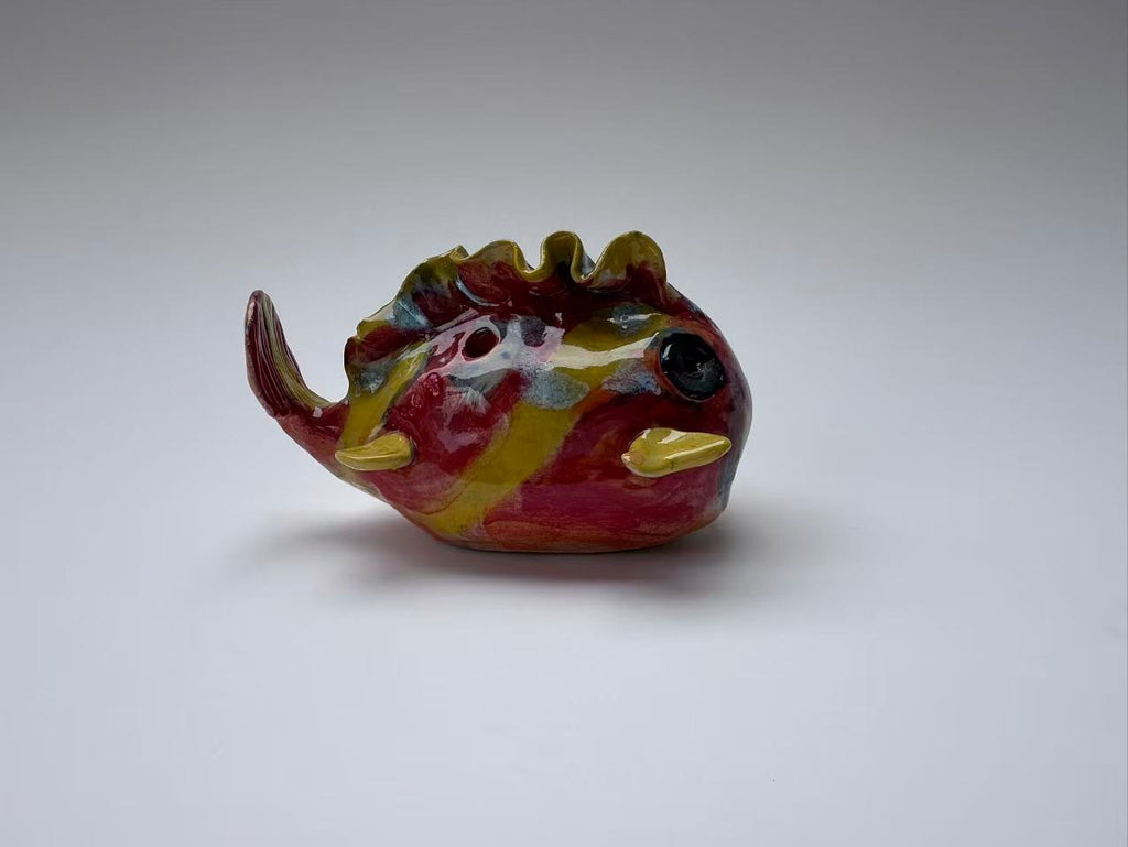 Playful Red-Yellow Handmade Fish