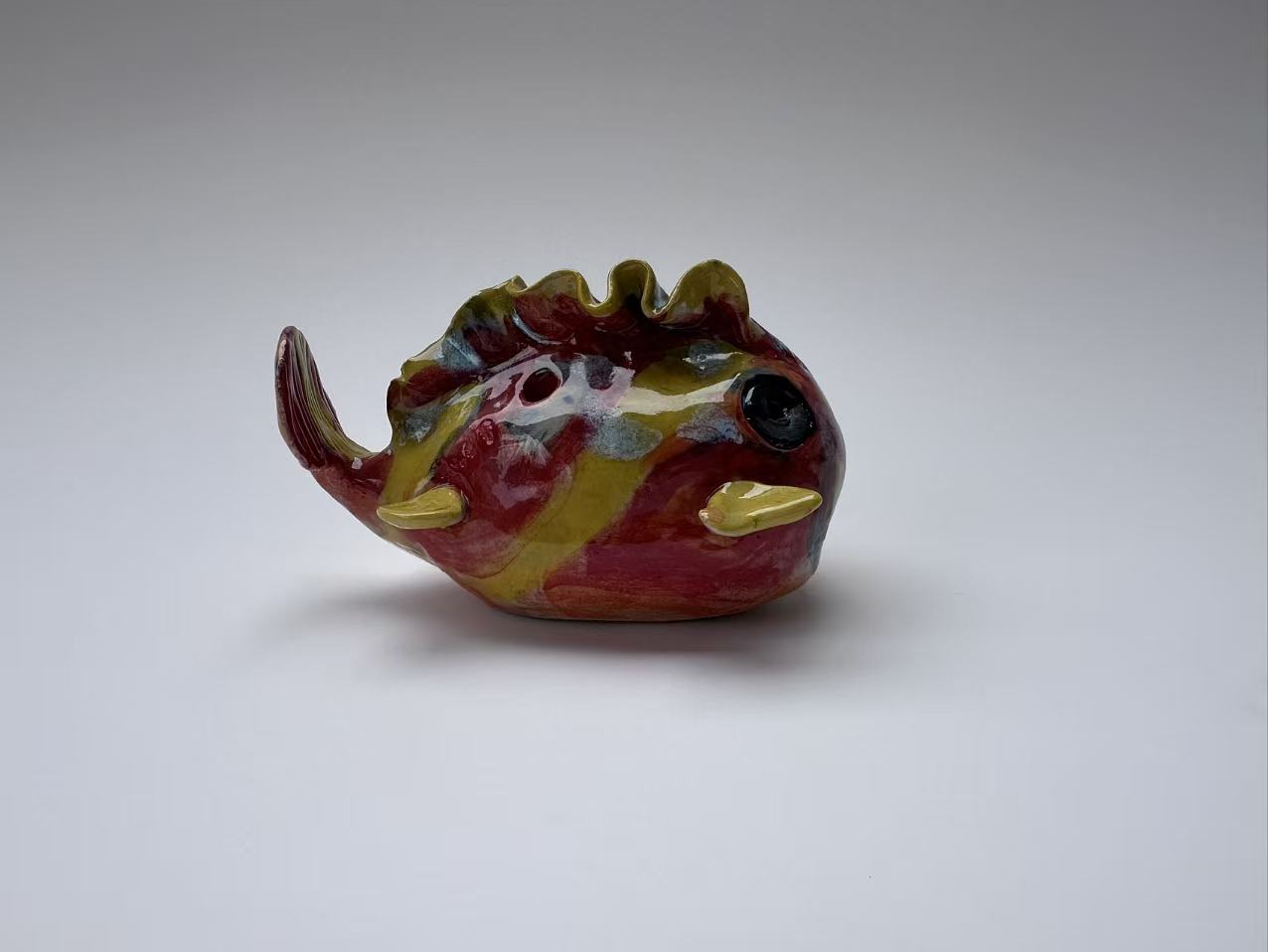 Playful Red-Yellow Handmade Fish