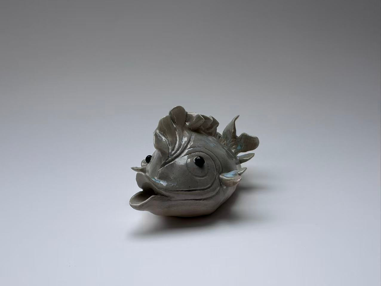 Unique Gray-Blue Handmade Fish