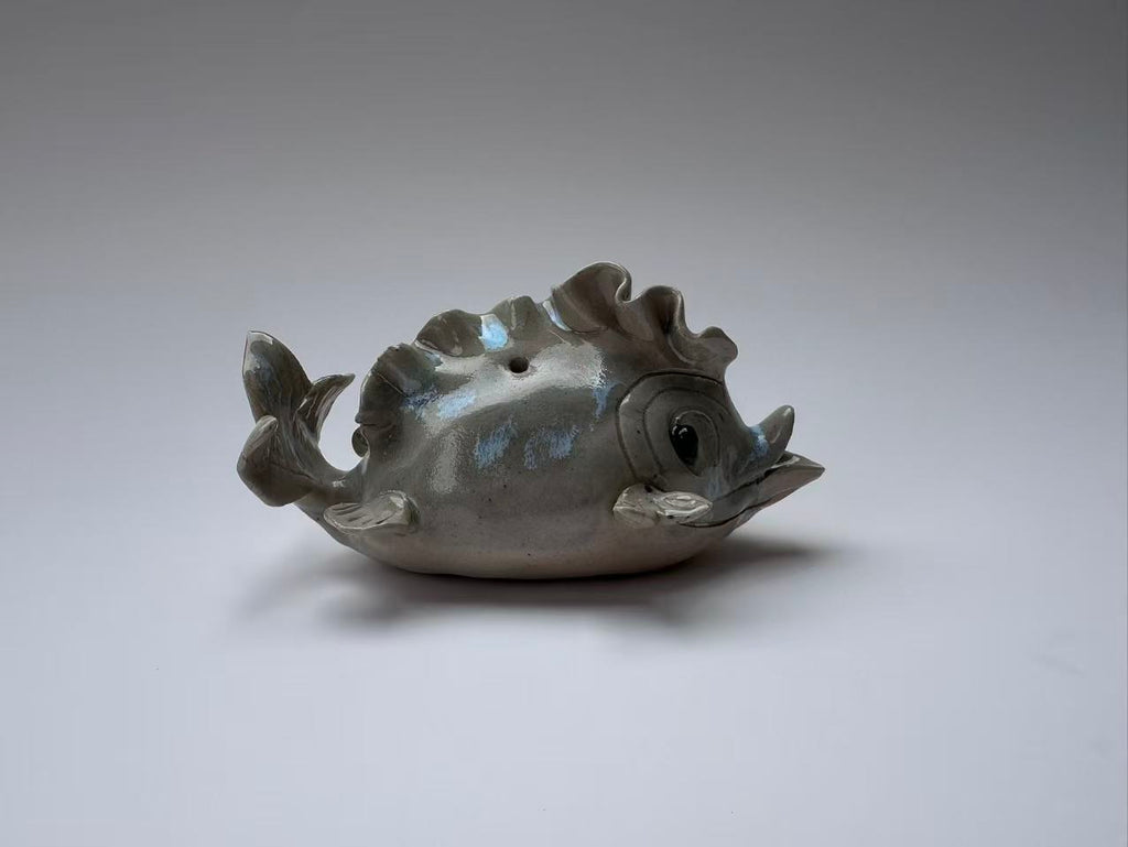 Unique Gray-Blue Handmade Fish