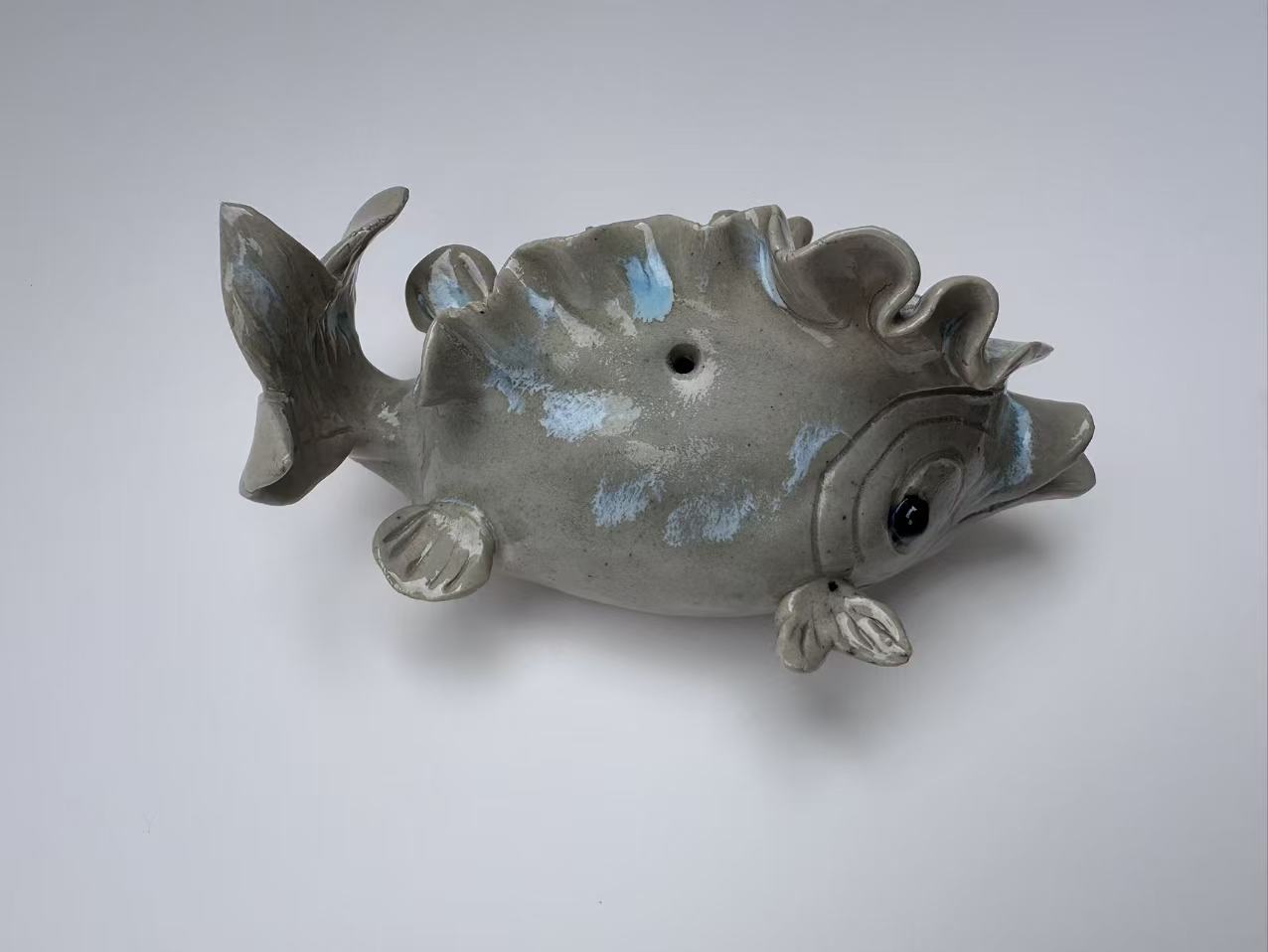 Unique Gray-Blue Handmade Fish