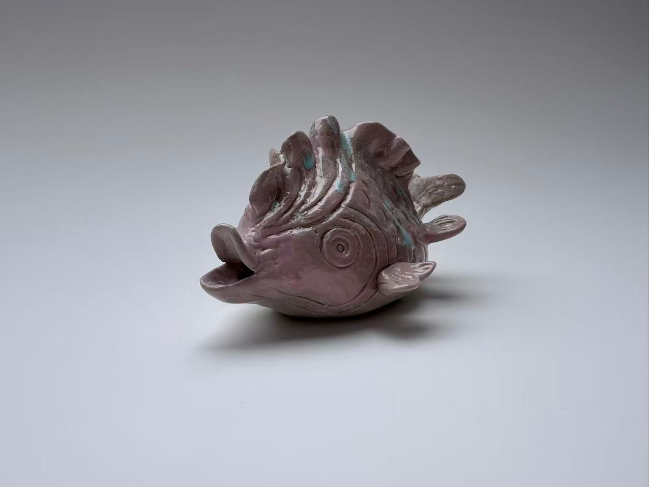 Pastel Purple Textured Handmade Fish