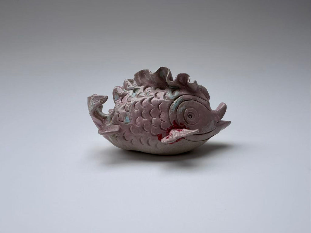 Pastel Purple Textured Handmade Fish