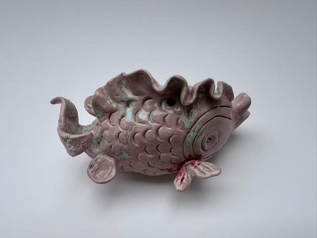 Pastel Purple Textured Handmade Fish