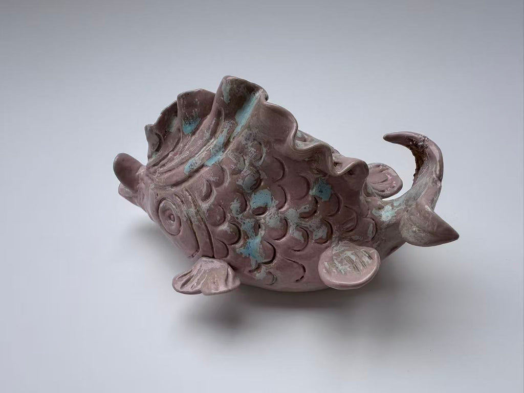 Pastel Purple Textured Handmade Fish