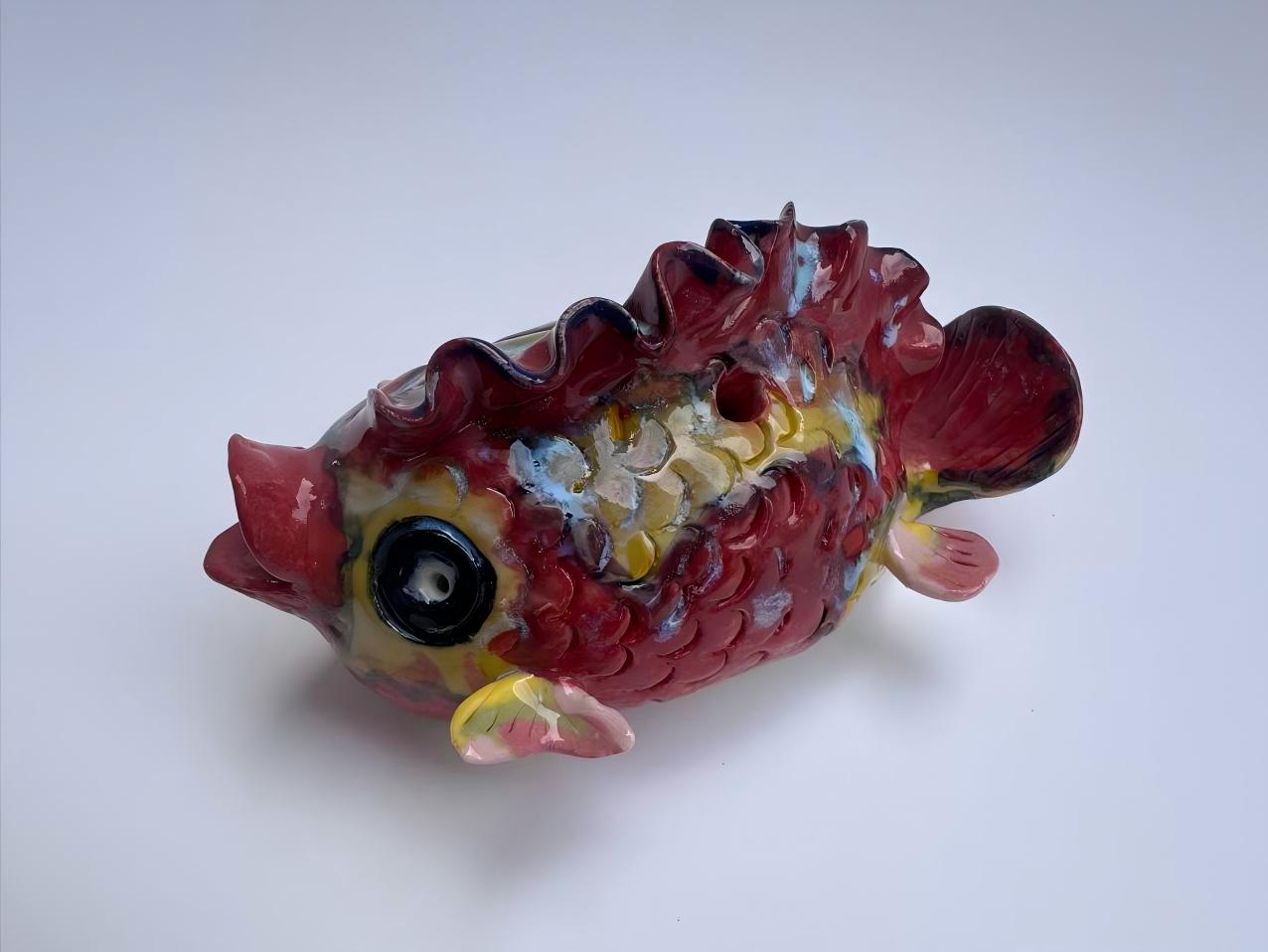 Rich Red-Gold Scaled Handmade Fish