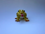 Yellow Spotted Frog with Red Claws | Handmade Frog Sculpture