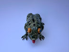 Spotted Green Frog with Orange Eyes | Handmade Frog Sculpture