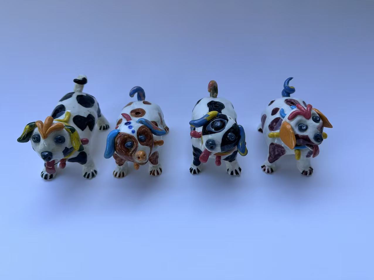 Handmade Colorful Dog Art Sculpture