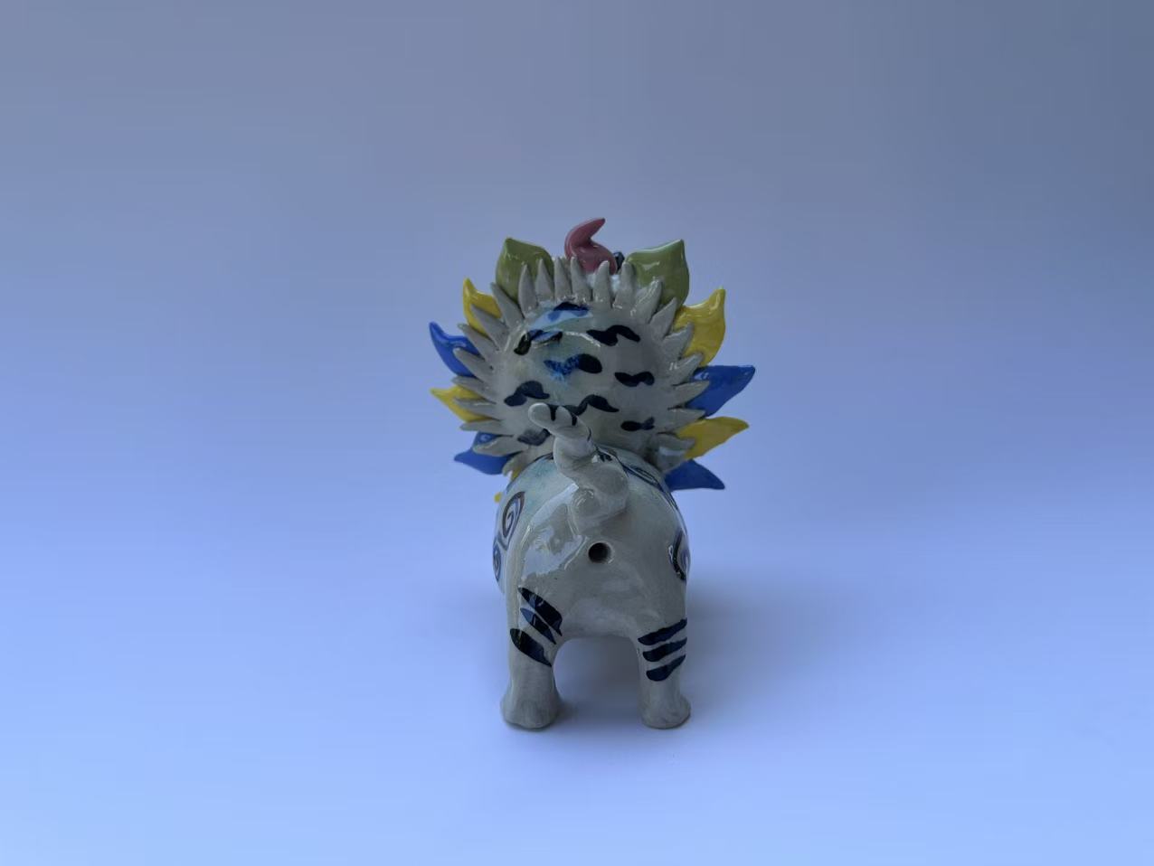 Handmade Colorful Mythical Cat Sculpture