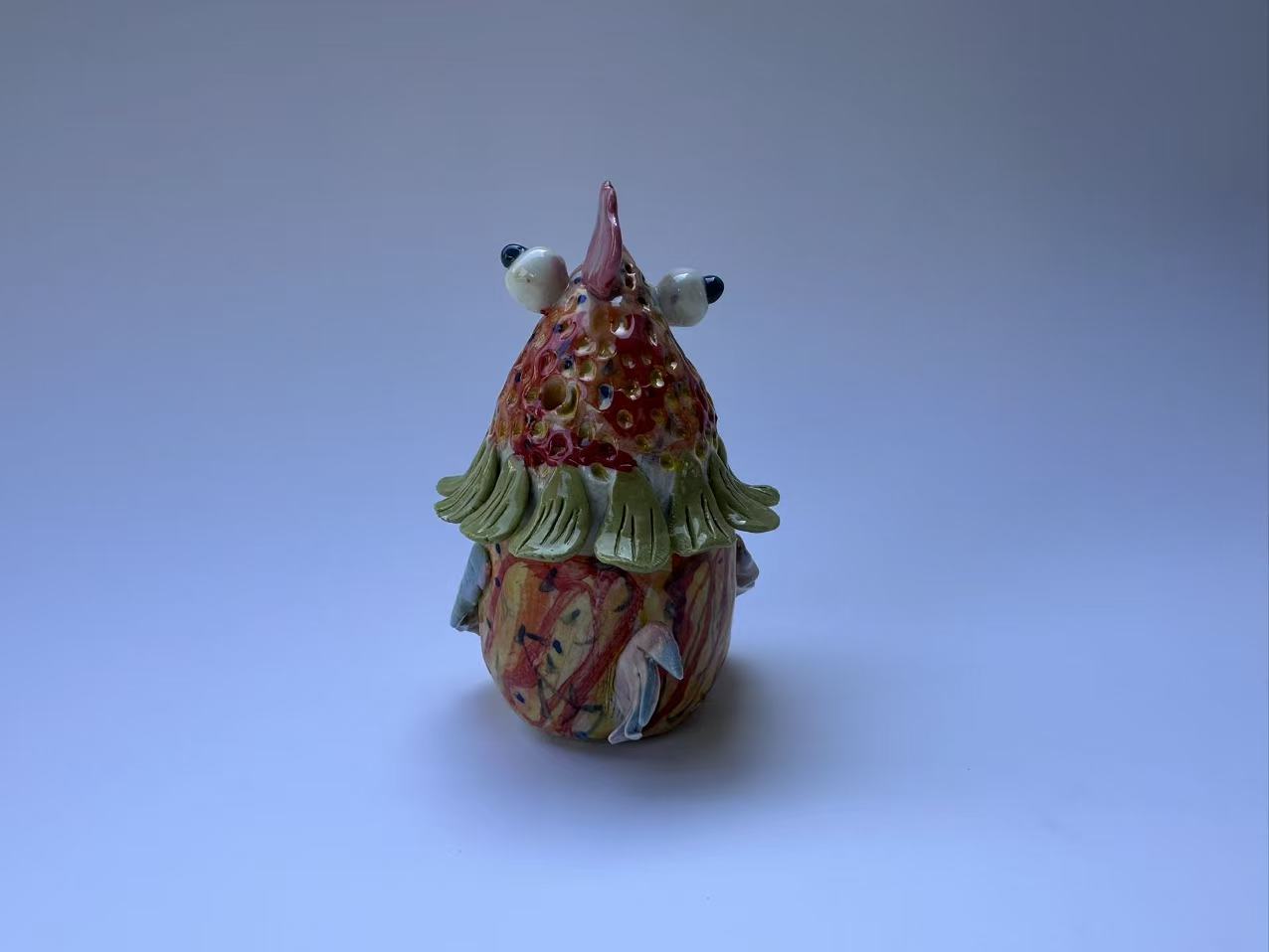 Handmade Colorful Rooster Art Sculpture