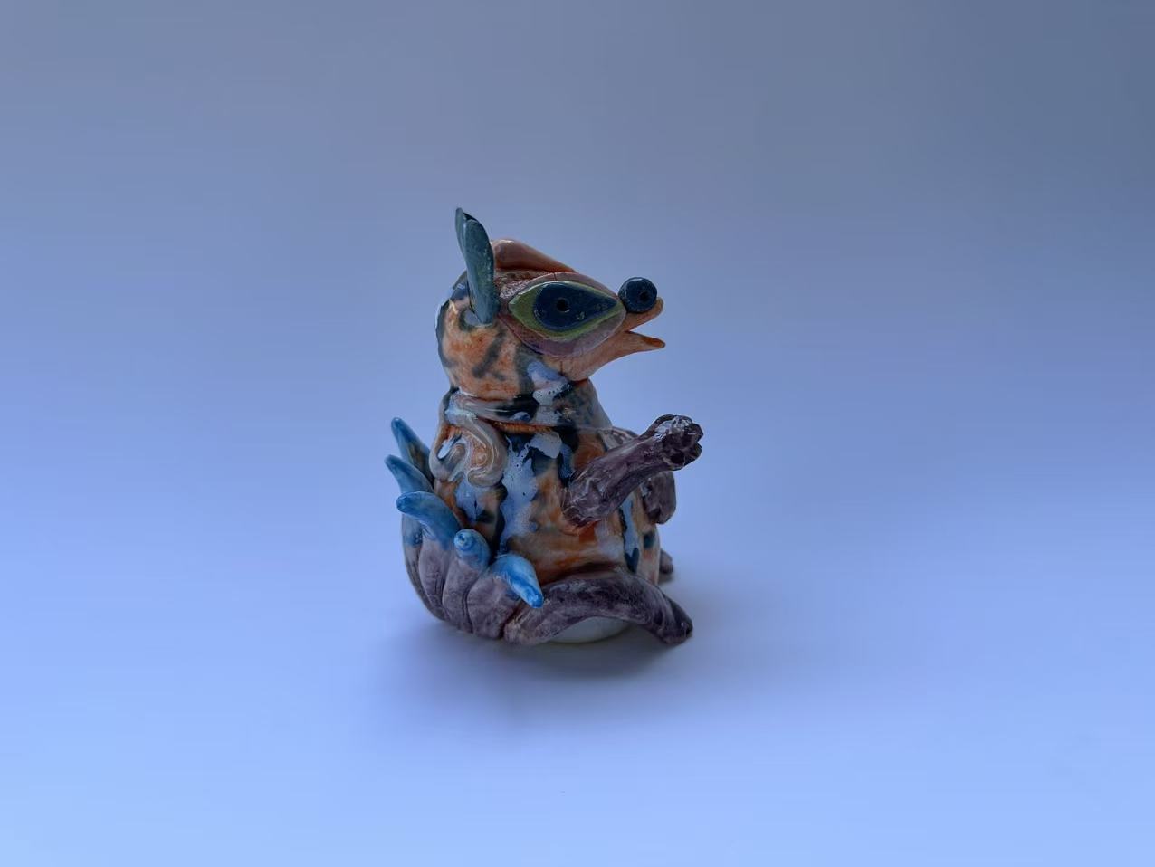 Handmade Colorful Nine-Tailed Fox Art Sculpture