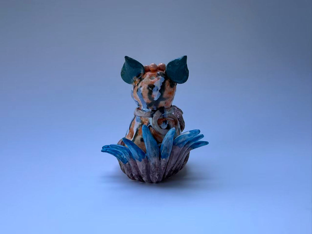 Handmade Colorful Nine-Tailed Fox Art Sculpture