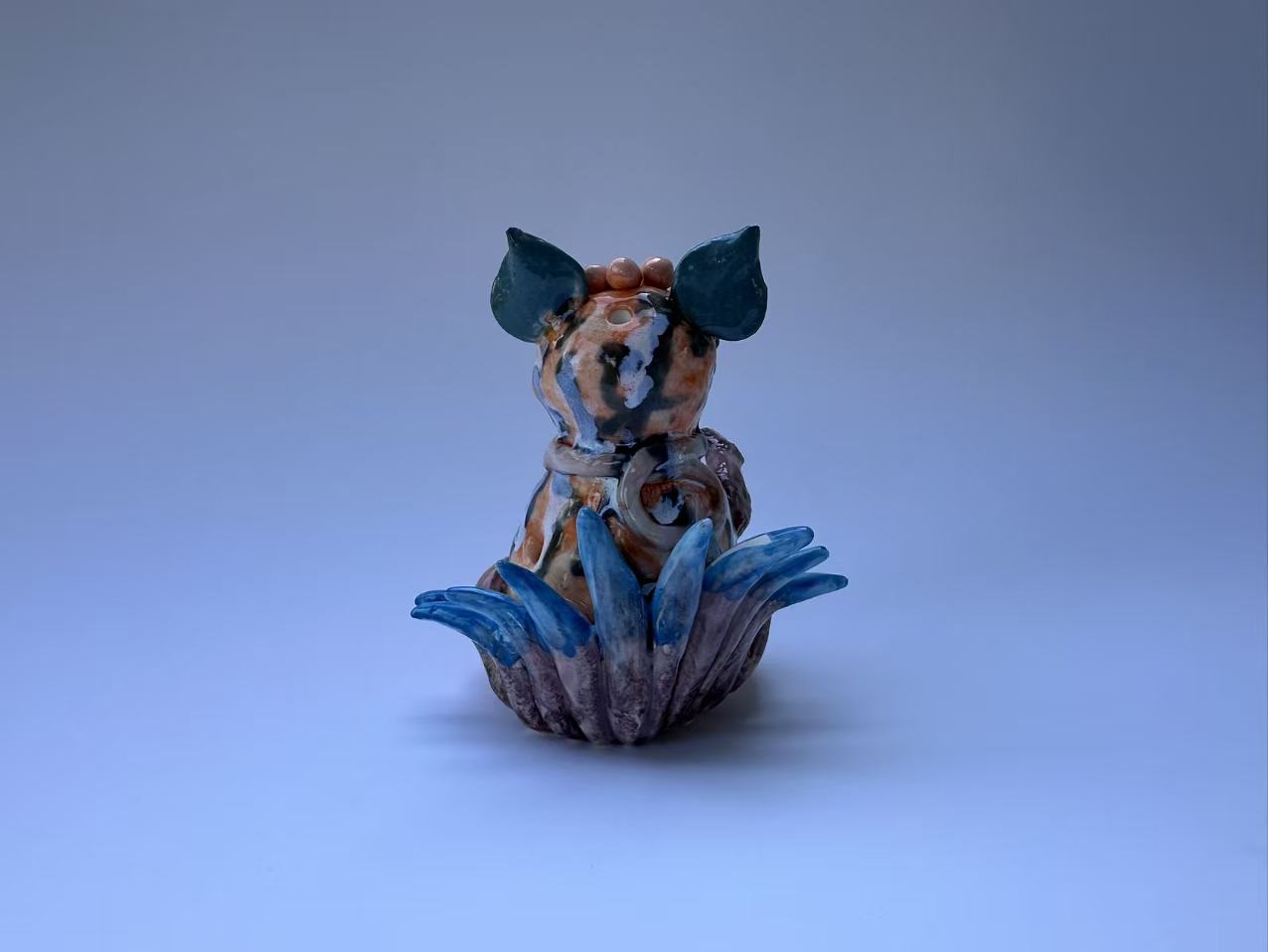 Handmade Colorful Nine-Tailed Fox Art Sculpture