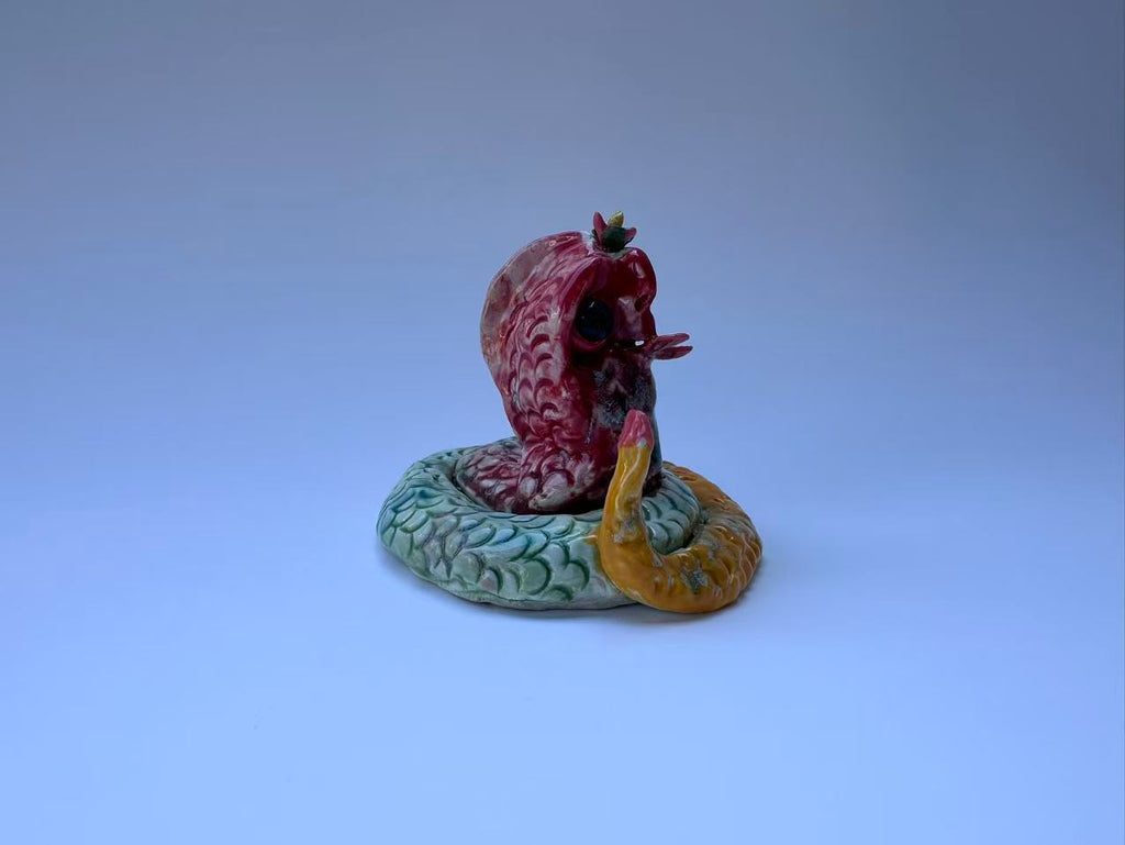 Handmade Colorful Snake Art Sculpture