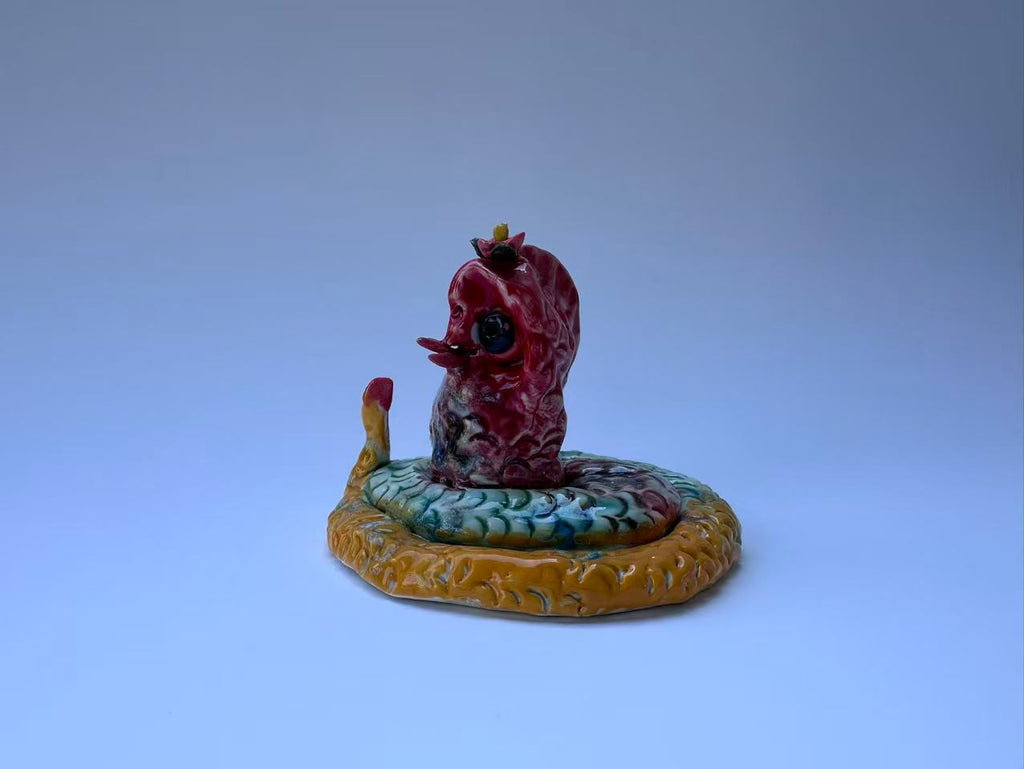 Handmade Colorful Snake Art Sculpture