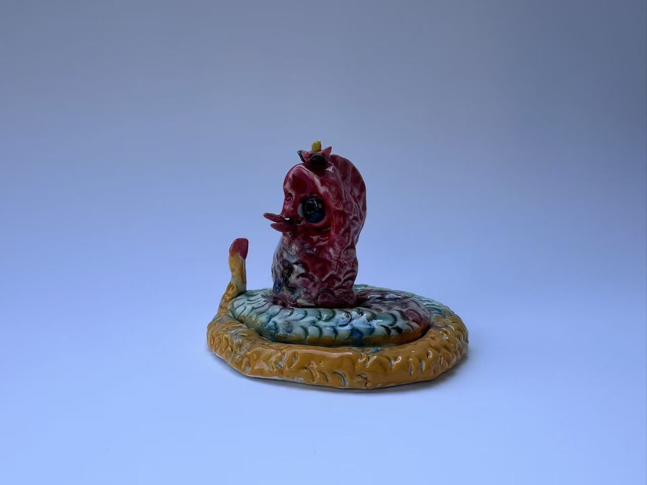 Handmade Colorful Snake Art Sculpture