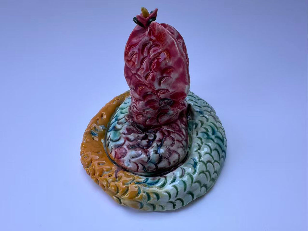 Handmade Colorful Snake Art Sculpture