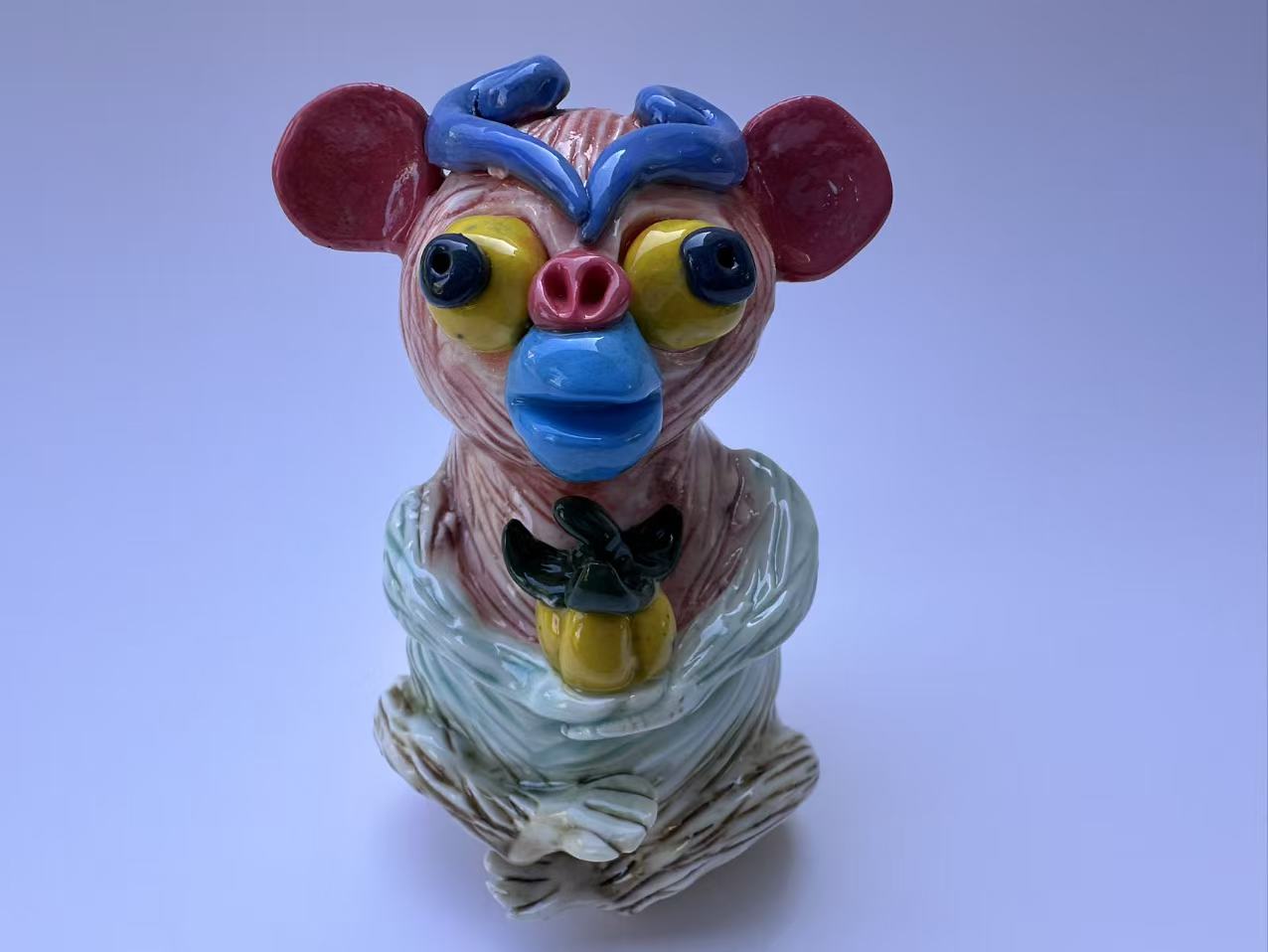 Handmade Whimsical Monkey Sculpture