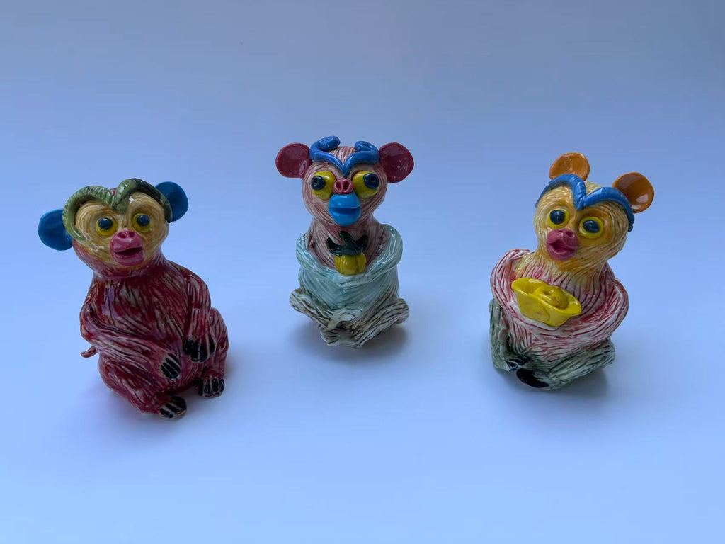 Handmade Whimsical Monkey Sculpture