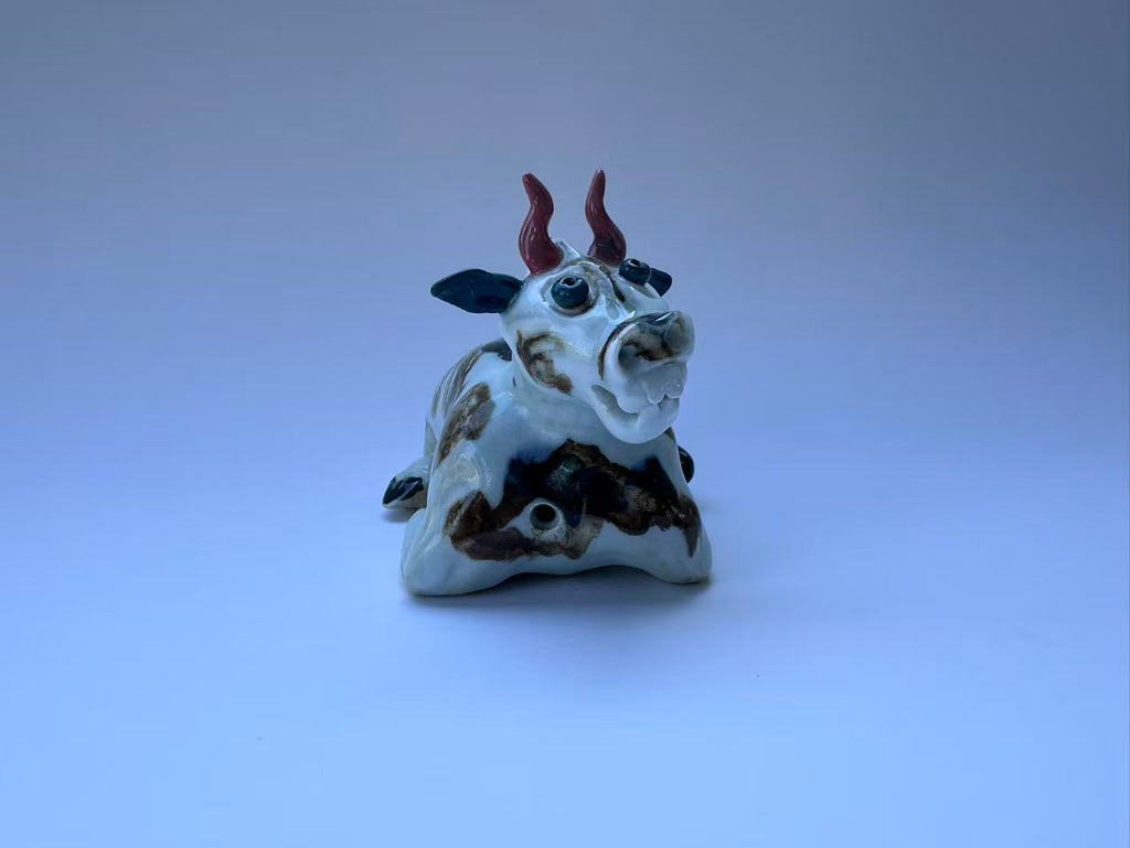 Handmade Colorful Ox Sculpture