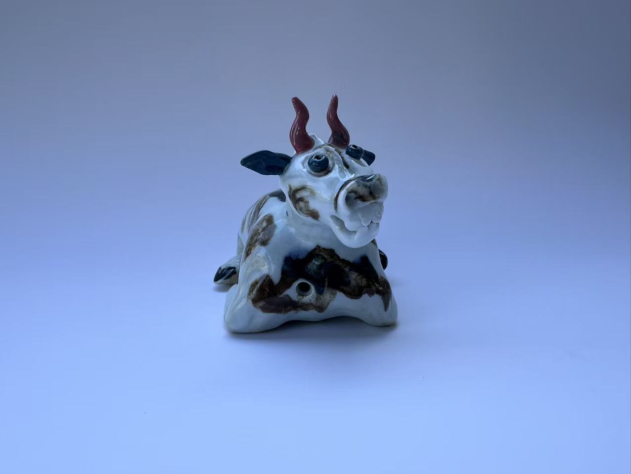 Handmade Colorful Ox Sculpture