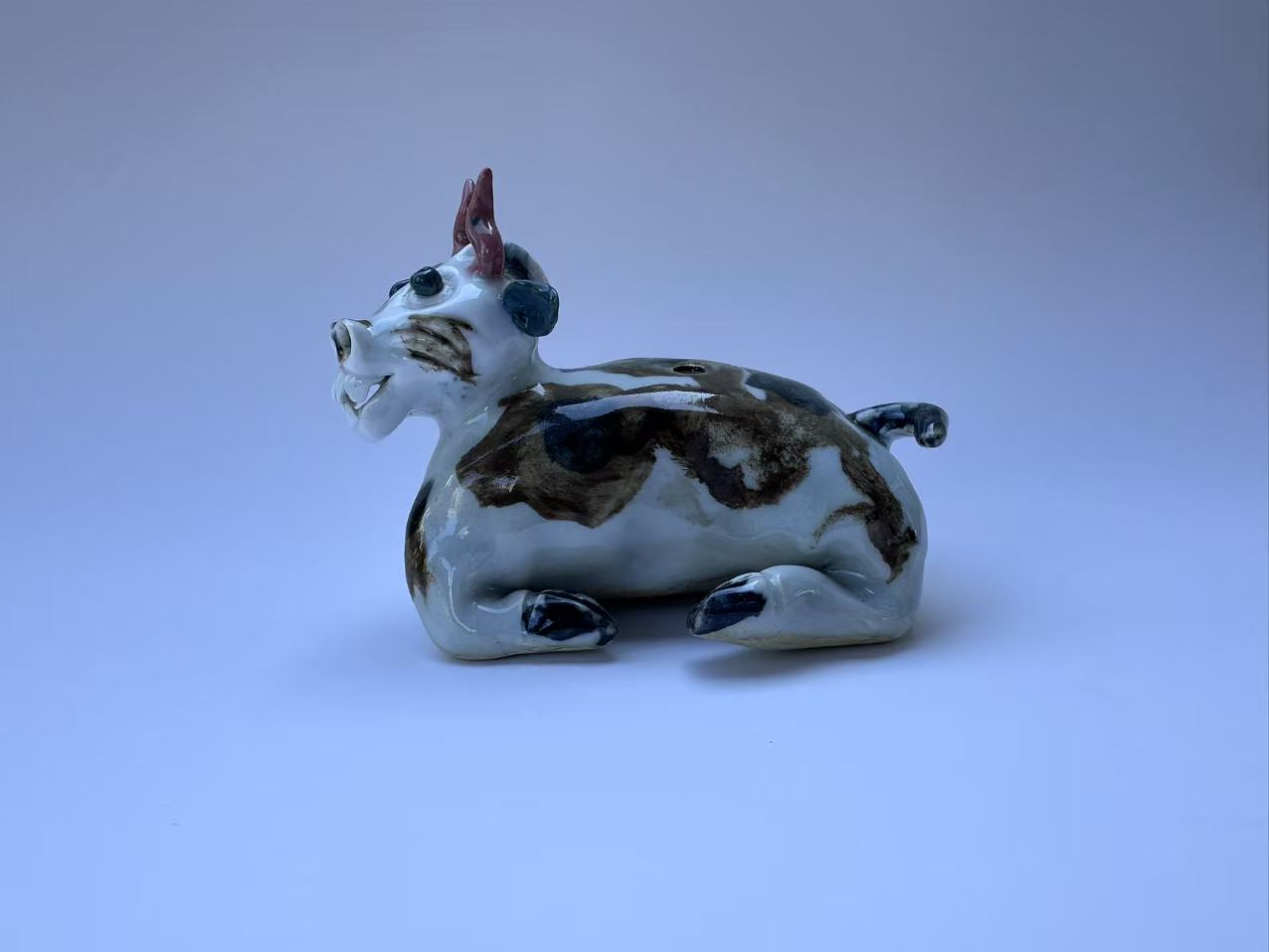 Handmade Colorful Ox Sculpture