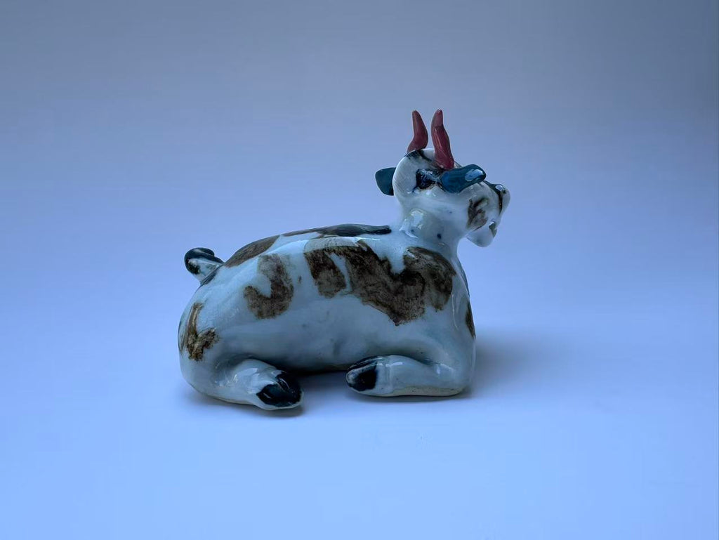 Handmade Colorful Ox Sculpture