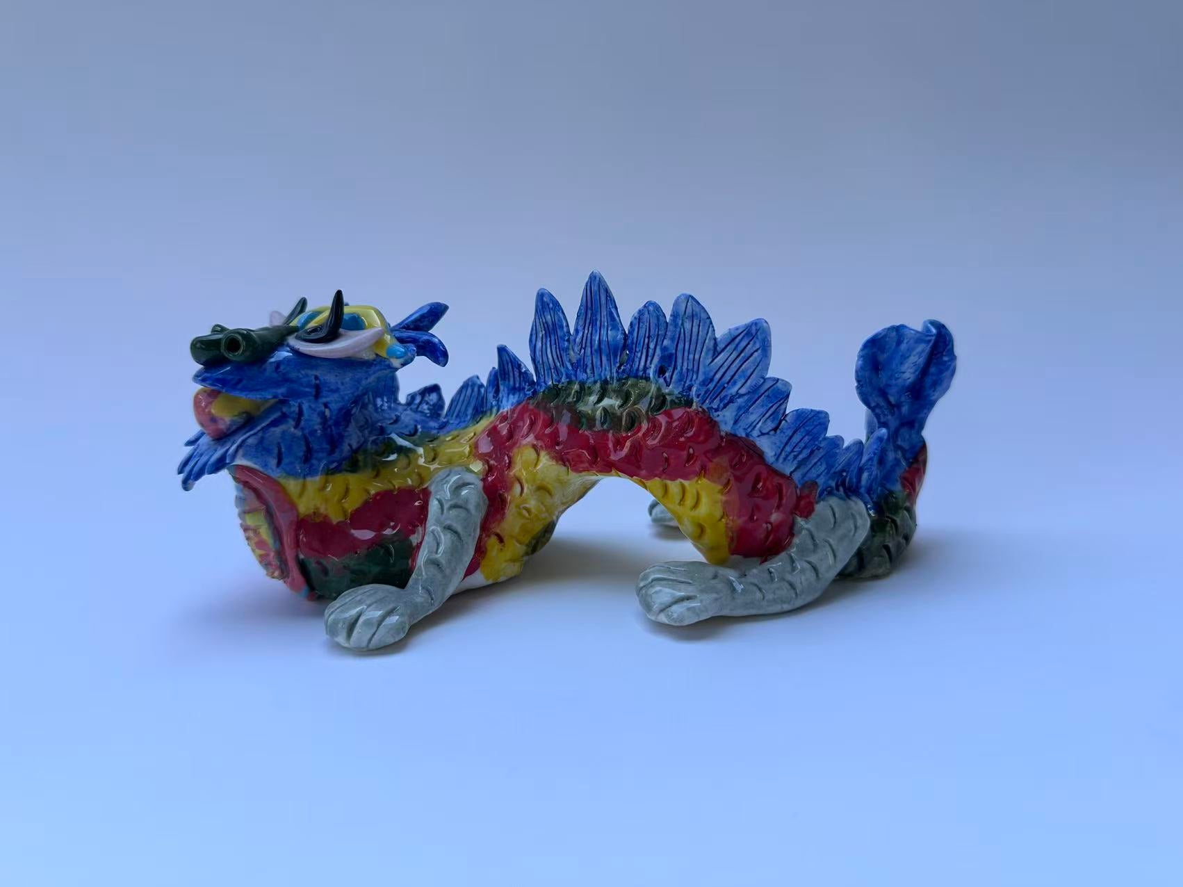 Handmade Colorful Dragon Art Sculpture