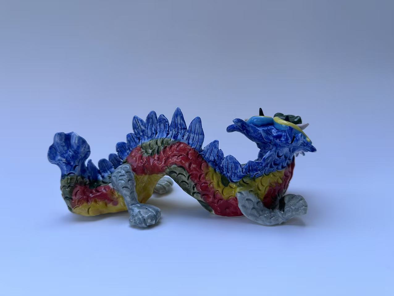 Handmade Colorful Dragon Art Sculpture