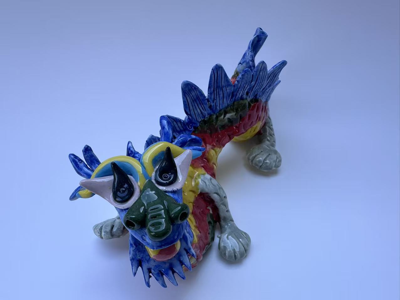 Handmade Colorful Dragon Art Sculpture