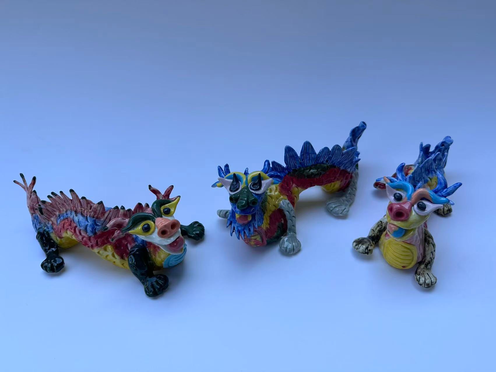 Handmade Colorful Dragon Art Sculpture