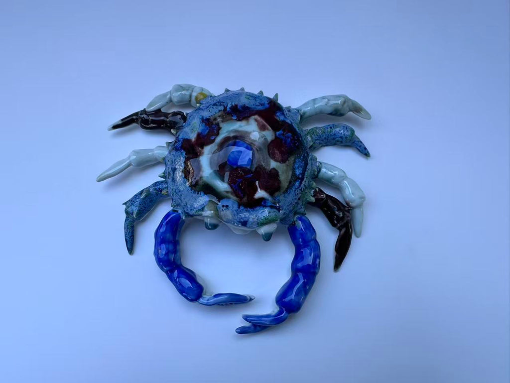 Handmade Colorful Crab Art Sculpture