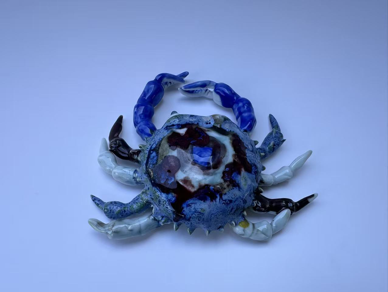 Handmade Colorful Crab Art Sculpture