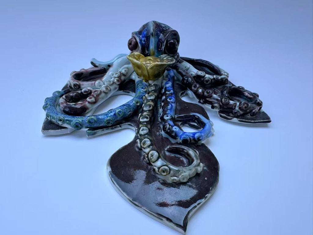 Handmade Colorful Octopus Art Sculpture