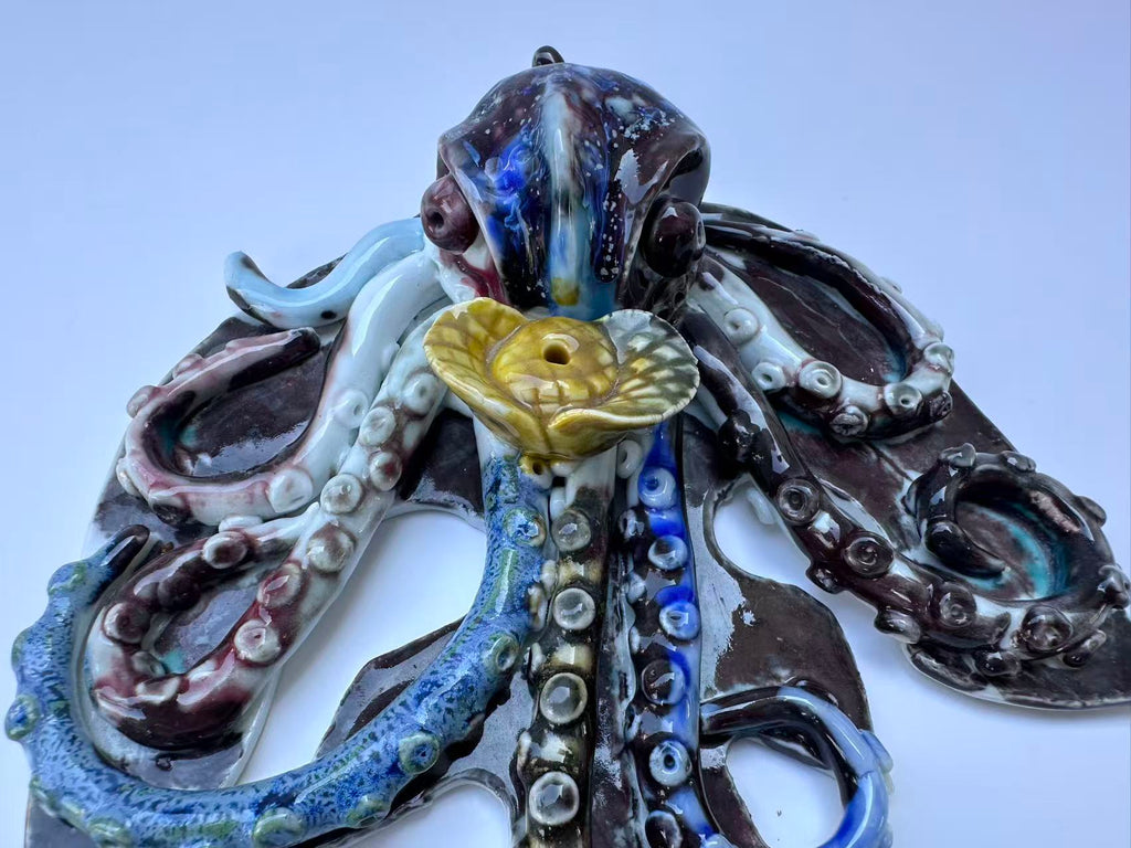 Handmade Colorful Octopus Art Sculpture