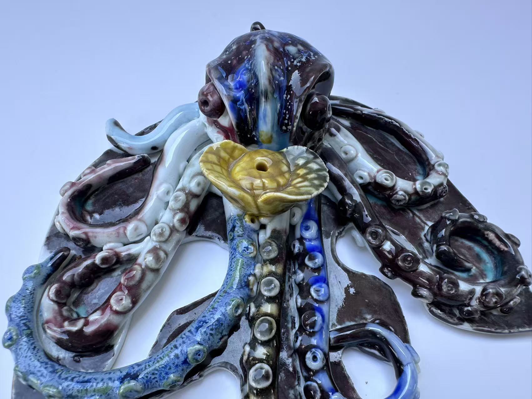Handmade Colorful Octopus Art Sculpture