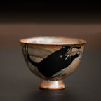 Handmade Yōhen Shino Cat Teacup - Small Gongfu Tea Cup