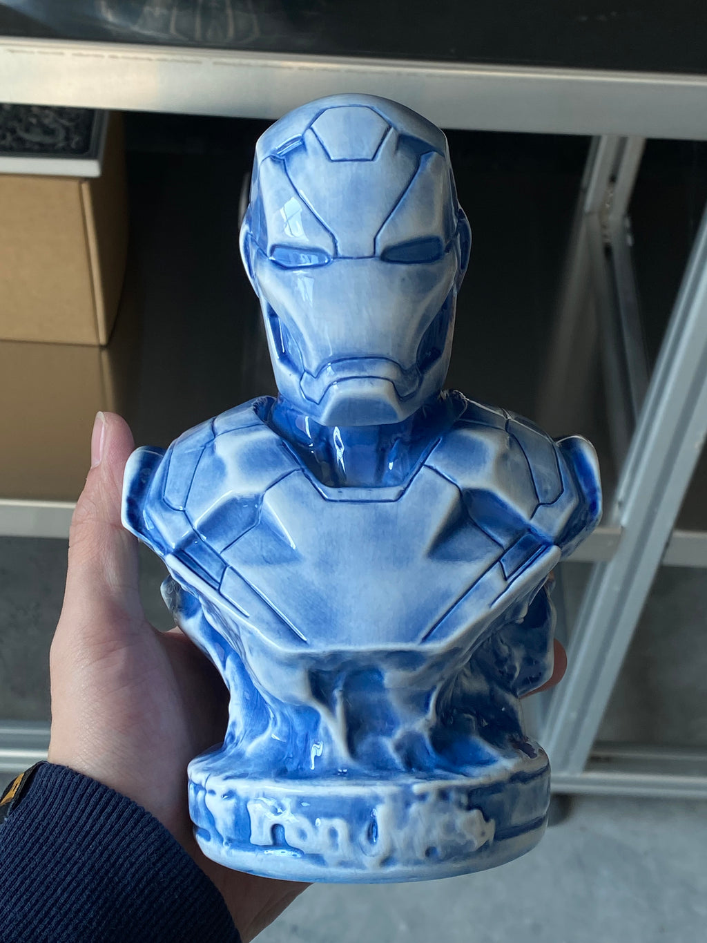 Superhero Blue Glaze Ceramic Bust