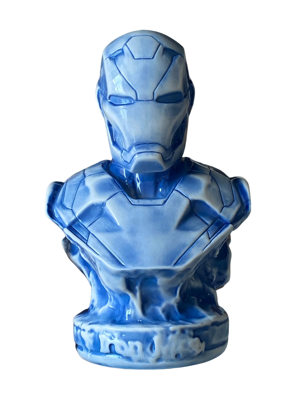 Superhero Blue Glaze Ceramic Bust