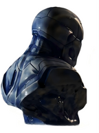 Superhero Blue Glaze Ceramic Bust