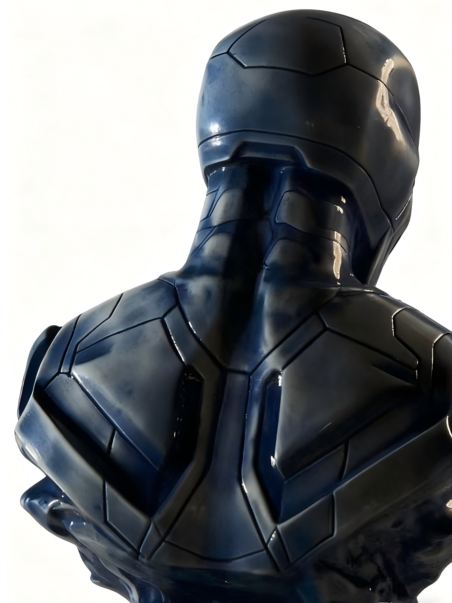 Superhero Blue Glaze Ceramic Bust