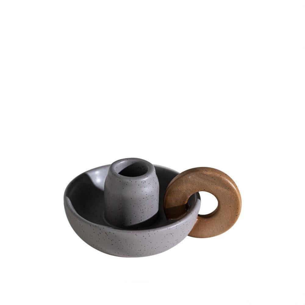 Modular Raw Ceramic Candle Holder | Sculptural Nesting Design | Wabi-Sabi & Modern Home Decor