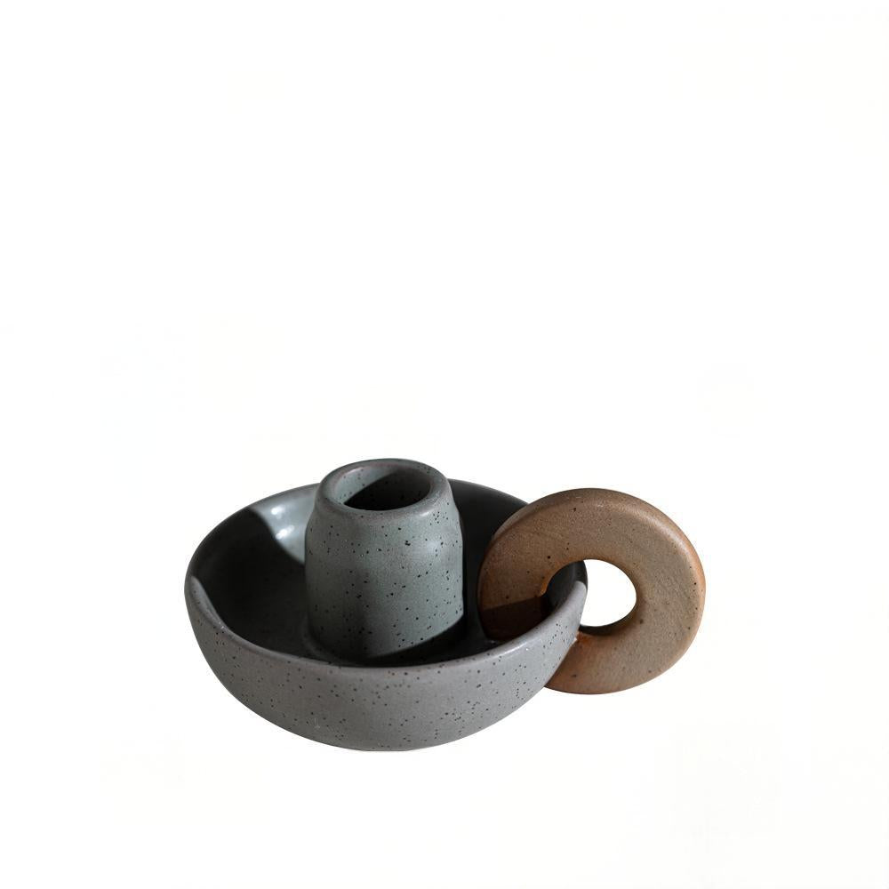 Modular Raw Ceramic Candle Holder | Sculptural Nesting Design | Wabi-Sabi & Modern Home Decor
