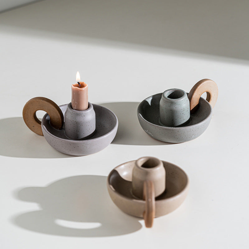 Modular Raw Ceramic Candle Holder | Sculptural Nesting Design | Wabi-Sabi & Modern Home Decor
