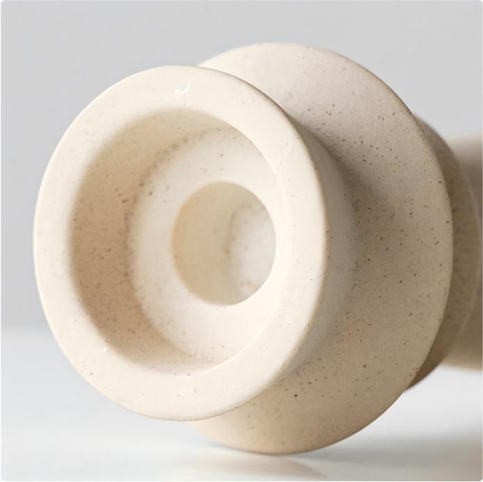 Raw Fired Ceramic Candle Holder | Waisted Pinch Pot Design | Minimalist & Wabi-Sabi Home Decor