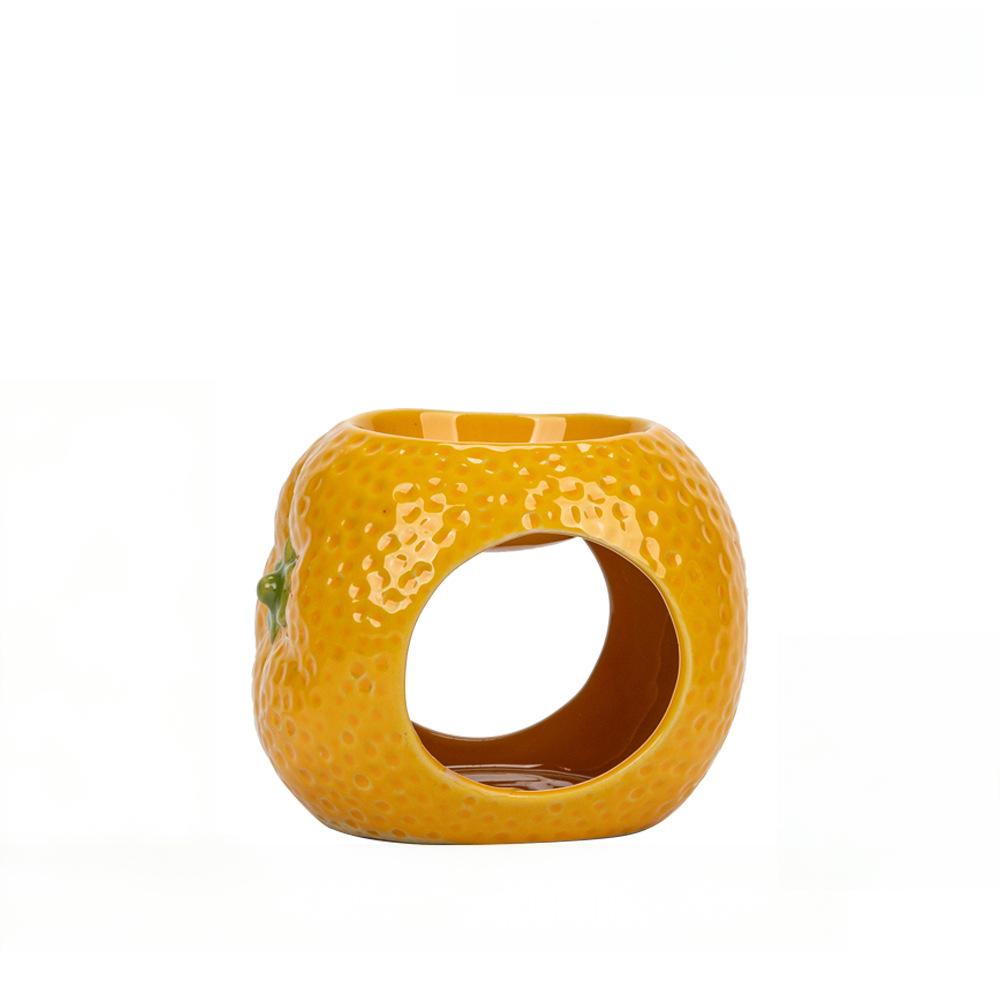 Handmade Fruit Ceramic Aromatherapy Candle Holder - Strawberry, Orange, Lemon for Wax Melts & Essential Oils