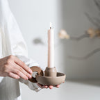 Modular Raw Ceramic Candle Holder | Sculptural Nesting Design | Wabi-Sabi & Modern Home Decor